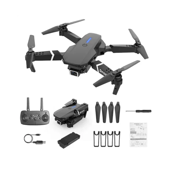 E88 Foldable 4K Mini Drone RC Quadrocopt With WIFI FPV Wide Angle HD Dual Camera